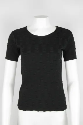 90s Textured black top - M