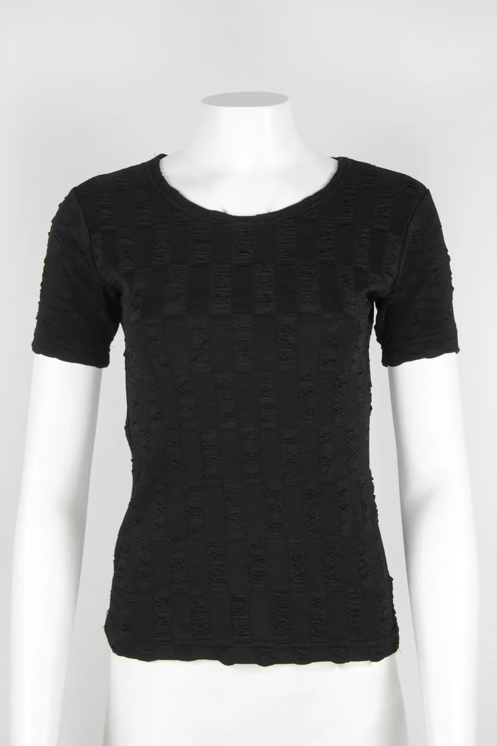 90s Textured black top - M