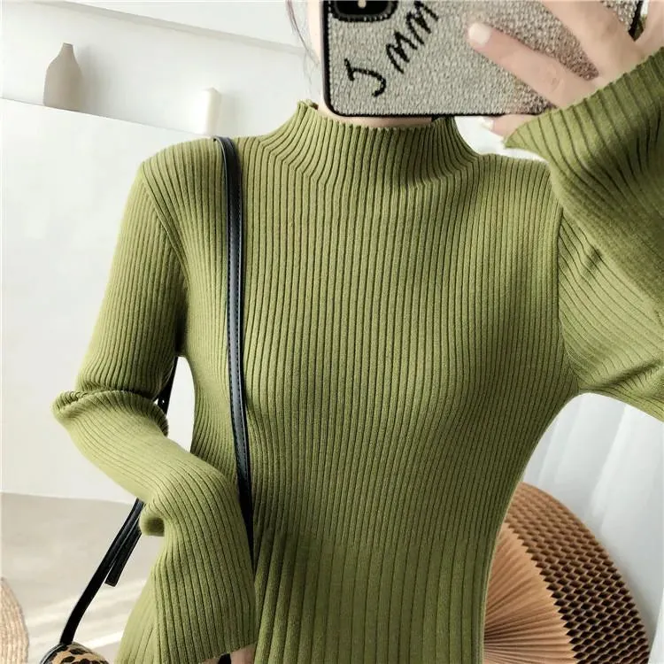 A-line Midi Ribbed Knit Dress