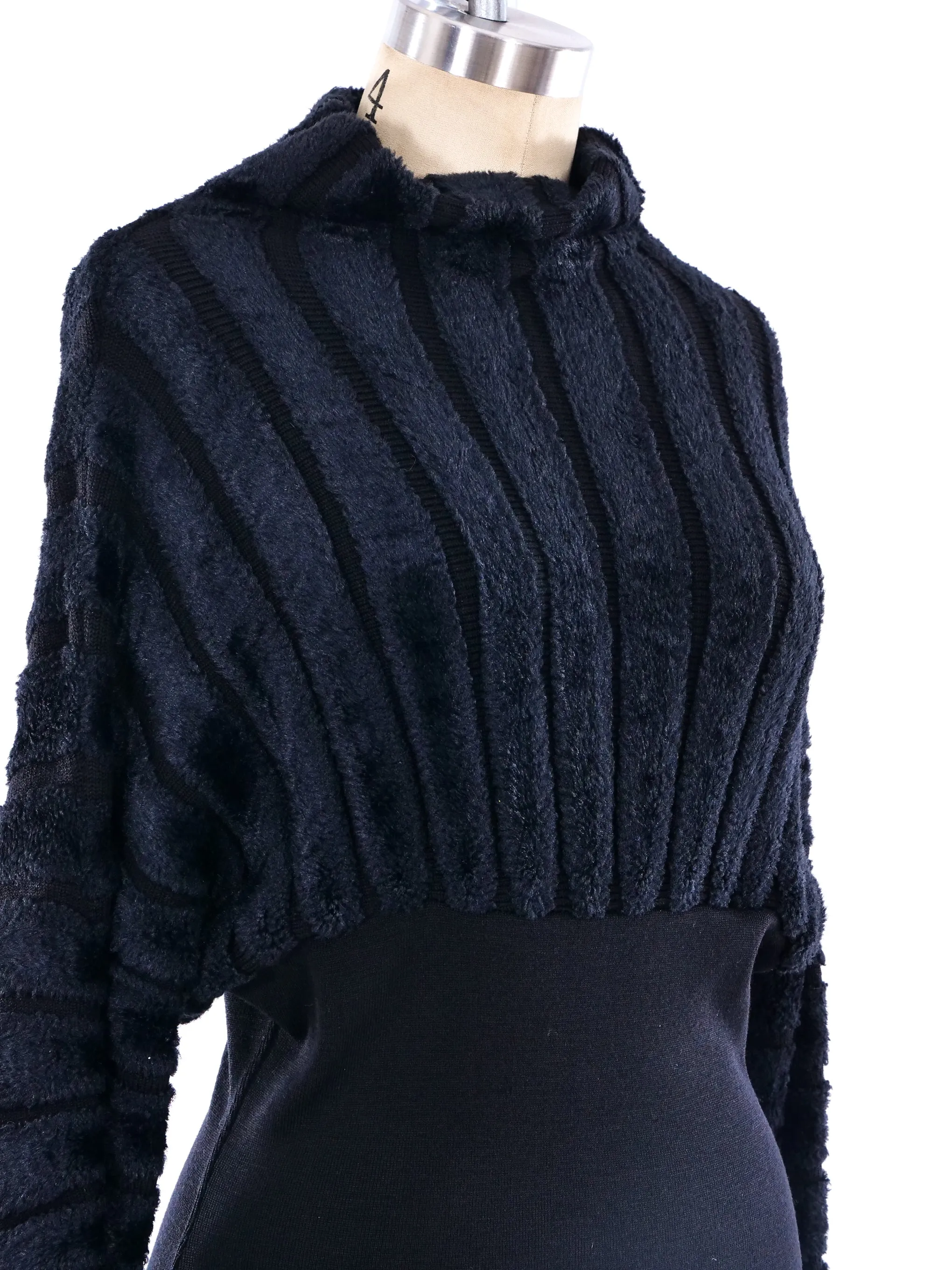 Alaia Chenille Striped Knit Dress