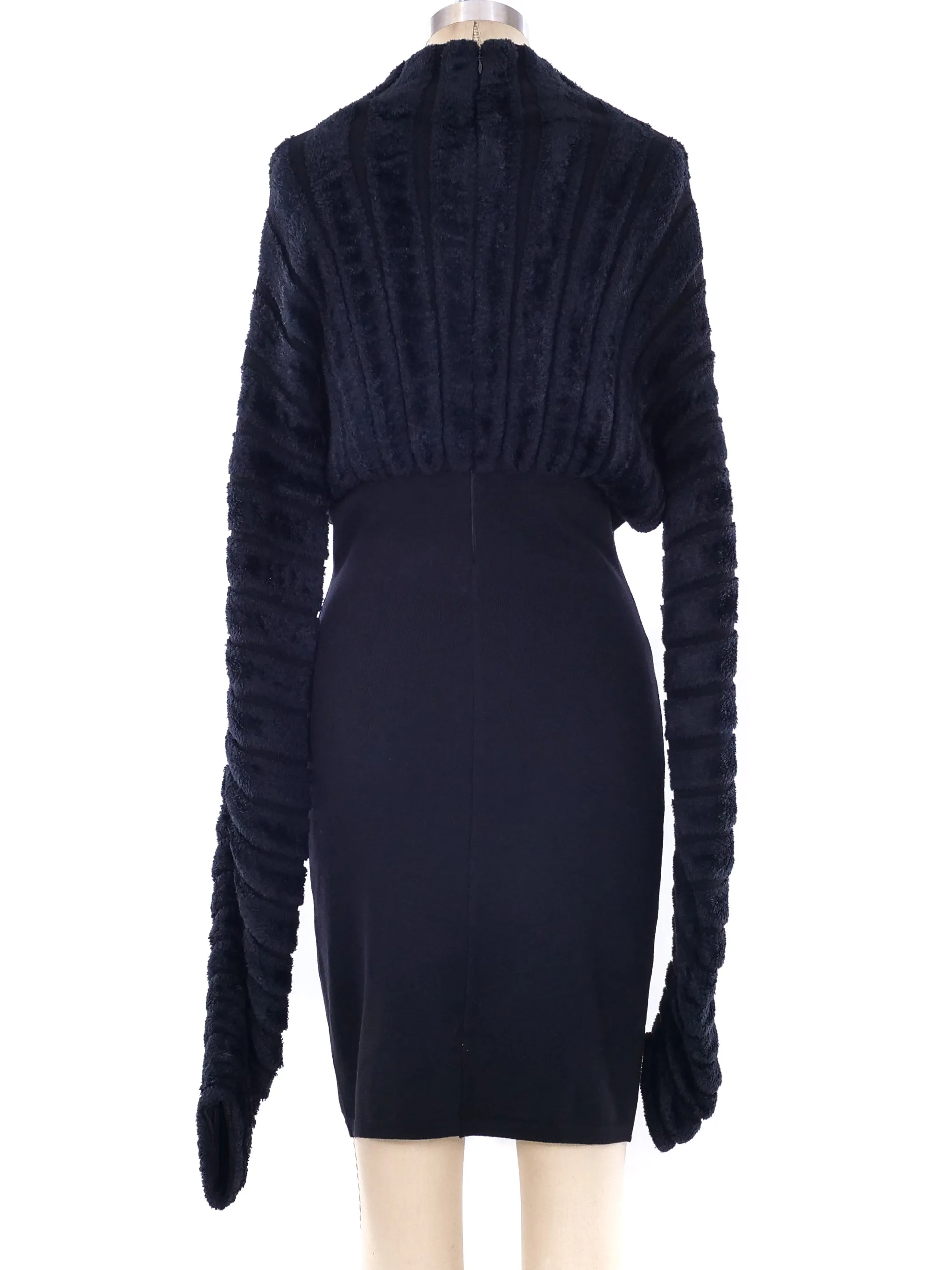 Alaia Chenille Striped Knit Dress