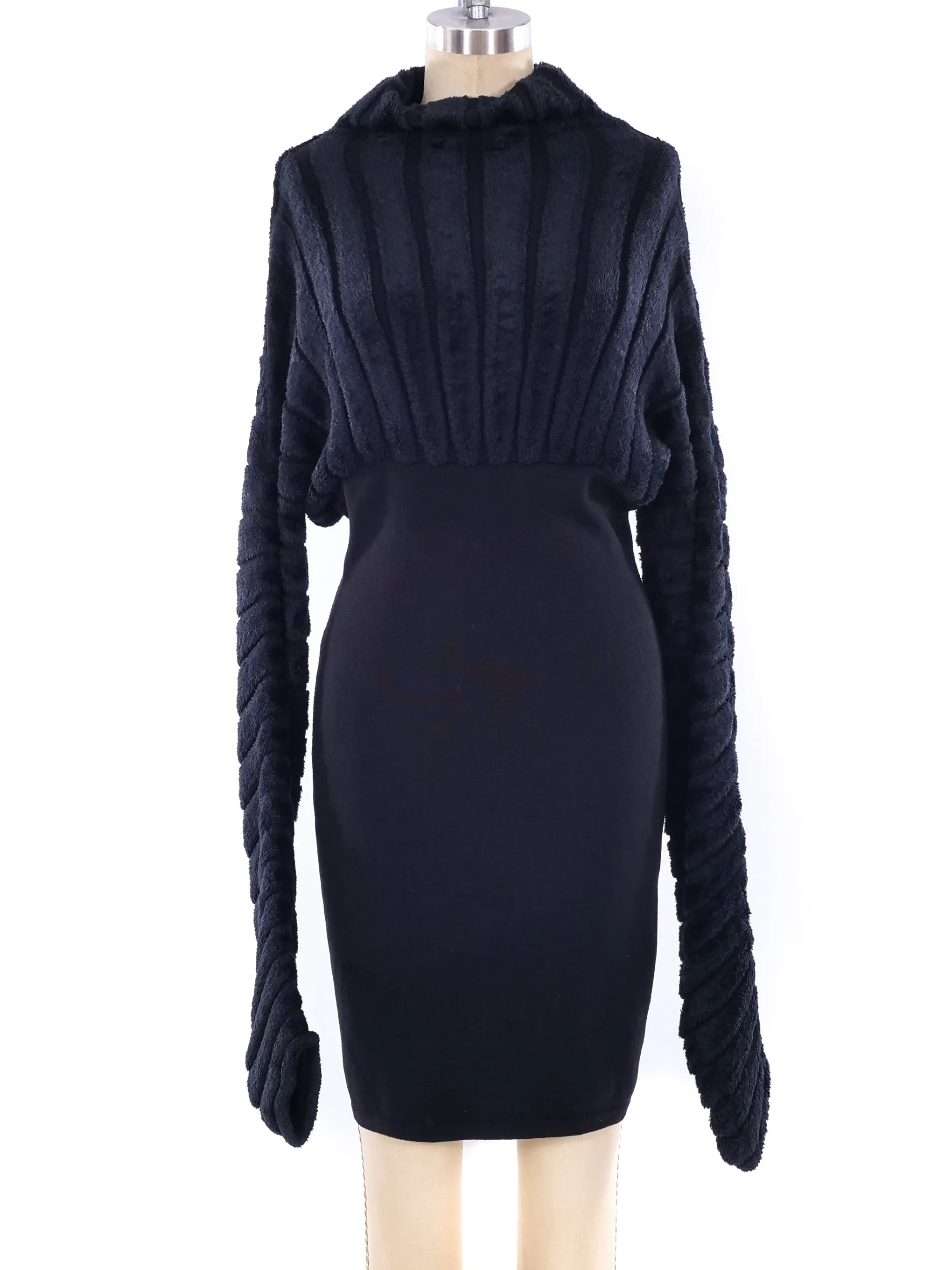 Alaia Chenille Striped Knit Dress