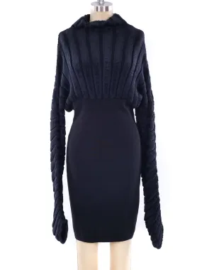Alaia Chenille Striped Knit Dress