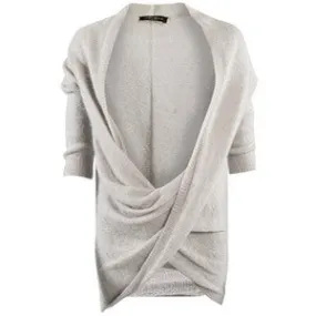 ALL SAINTS SILVER GREY JOSEE TWIST FRONT JUMPER SIZE XS/S