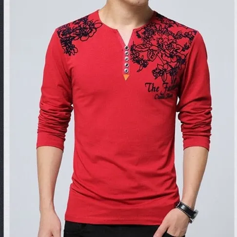 Autumn Floral Print Men's T-Shirt - 5XL