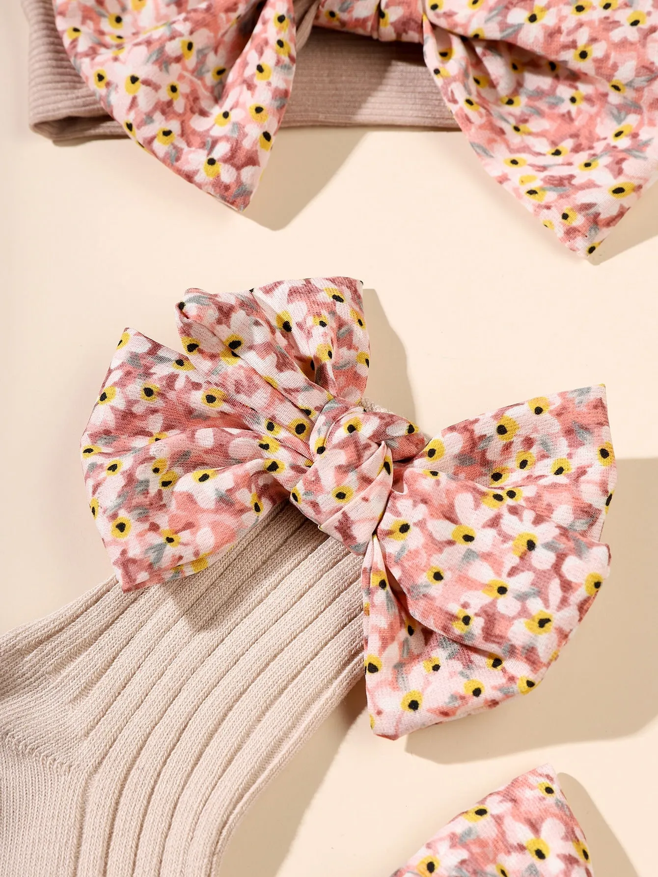 Baby Bow Decor Hair Band Socks
