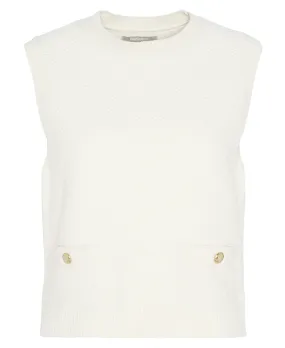Barbour Charlene Sleeveless Knitted Jumper - Antique White