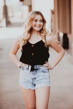 Black Button Down Tank