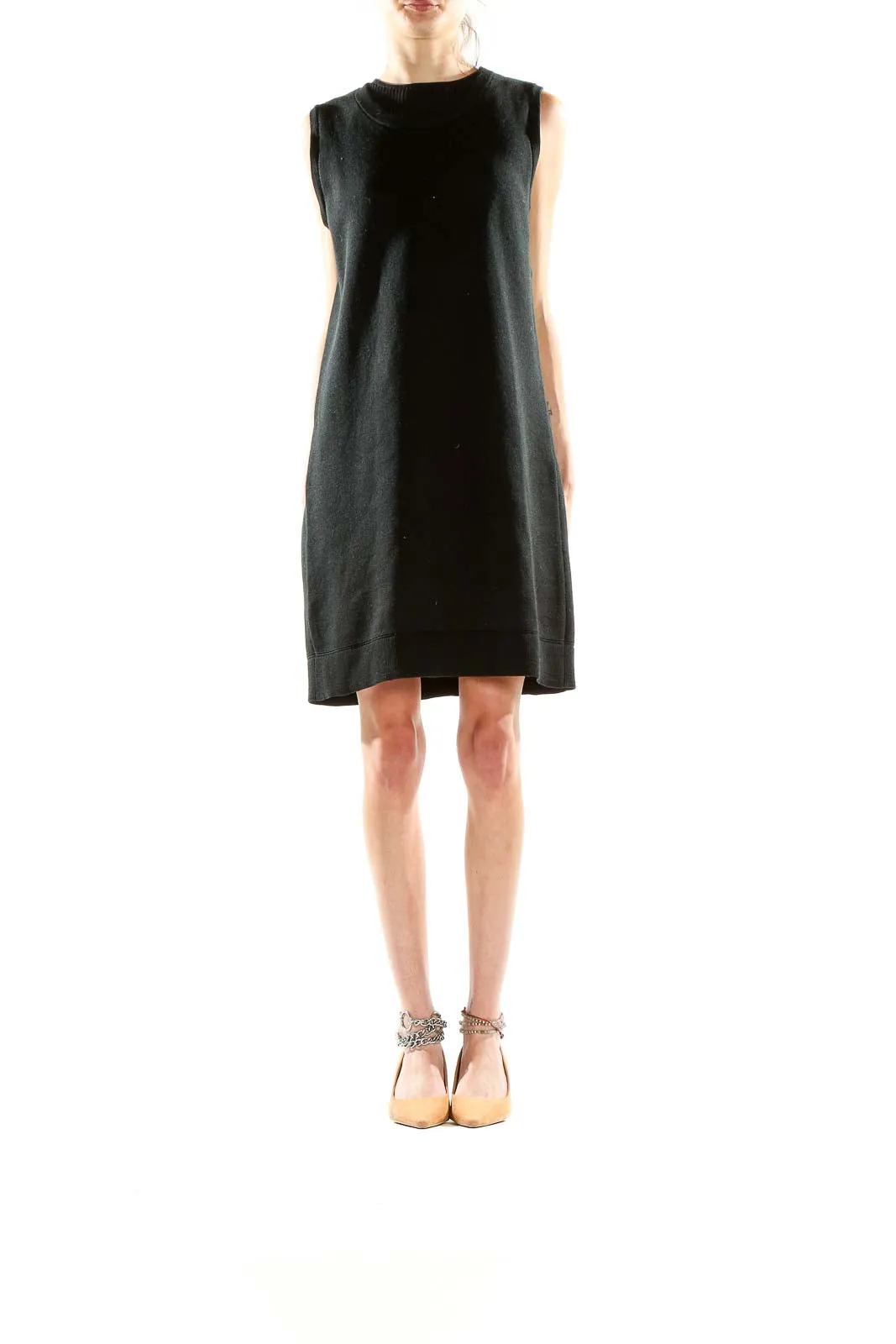 Black Sleeveless Knit Dress
