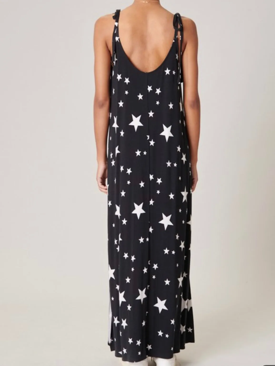 Black Star Print Maxi Dress