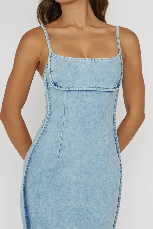 Bodycon Maxi Denim Dress