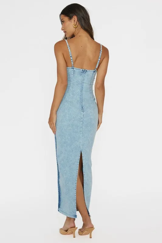 Bodycon Maxi Denim Dress