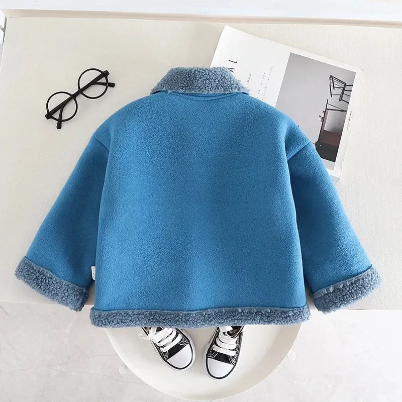 Boys Wool Fleece Zipper Coat
