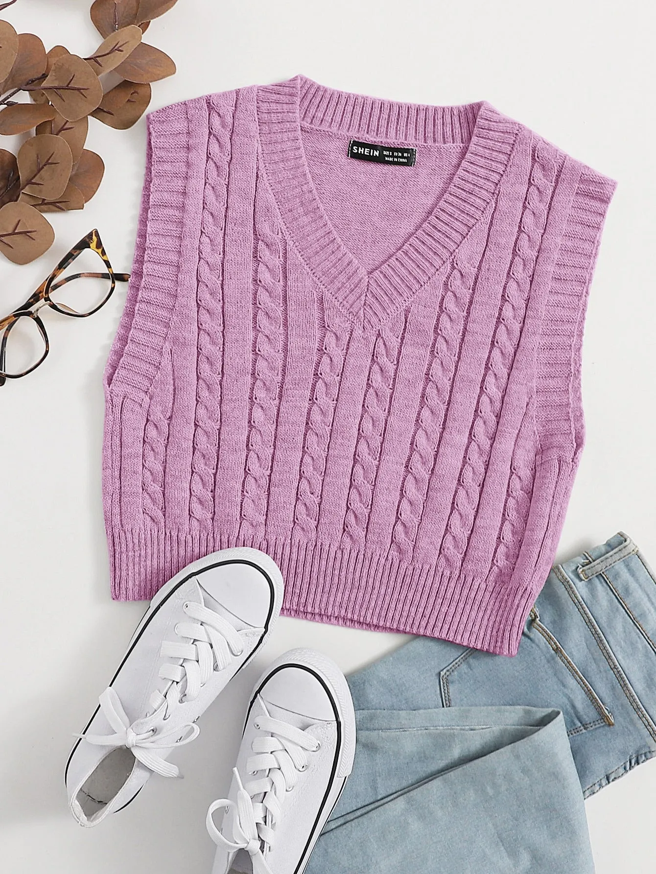Cable Knit Sweater Vest