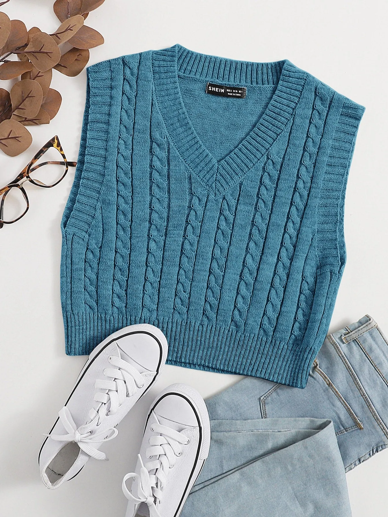 Cable Knit Sweater Vest