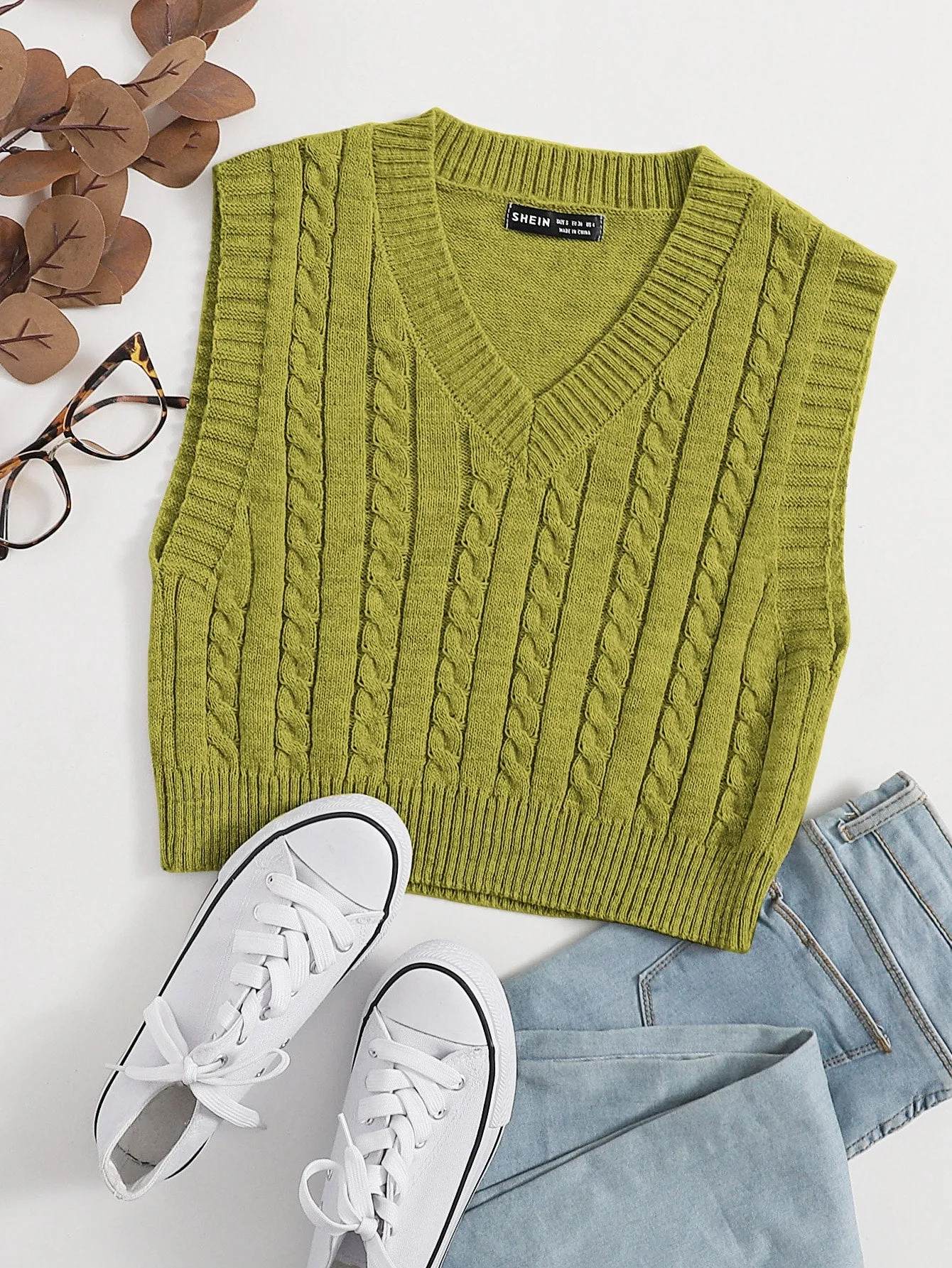 Cable Knit Sweater Vest
