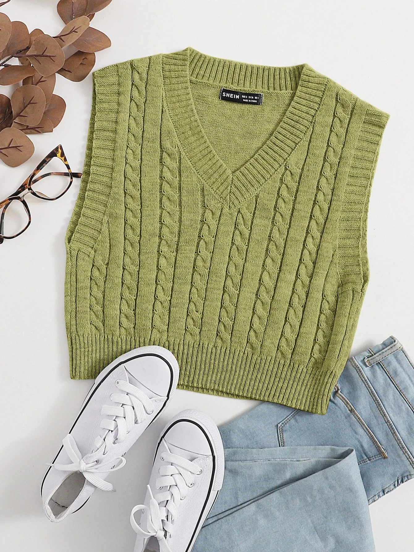 Cable Knit Sweater Vest