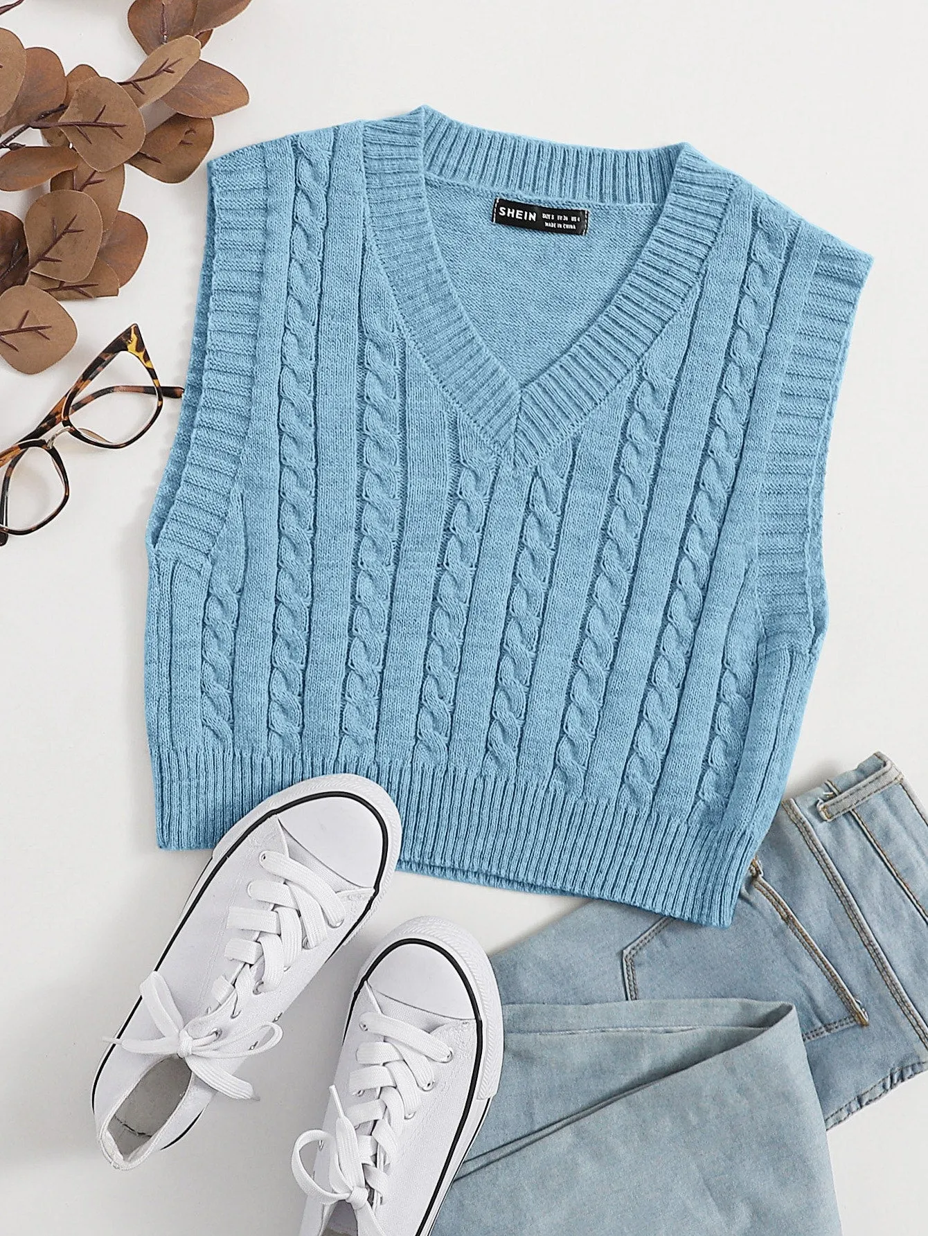 Cable Knit Sweater Vest
