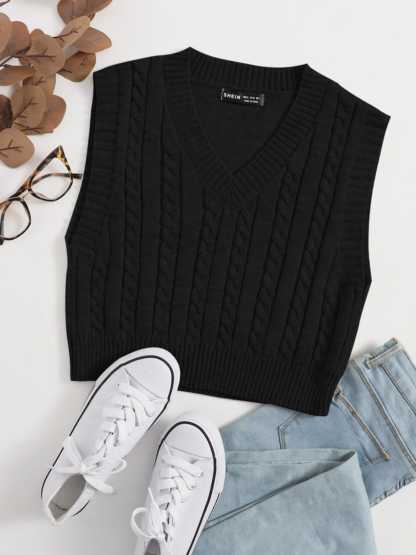 Cable Knit Sweater Vest