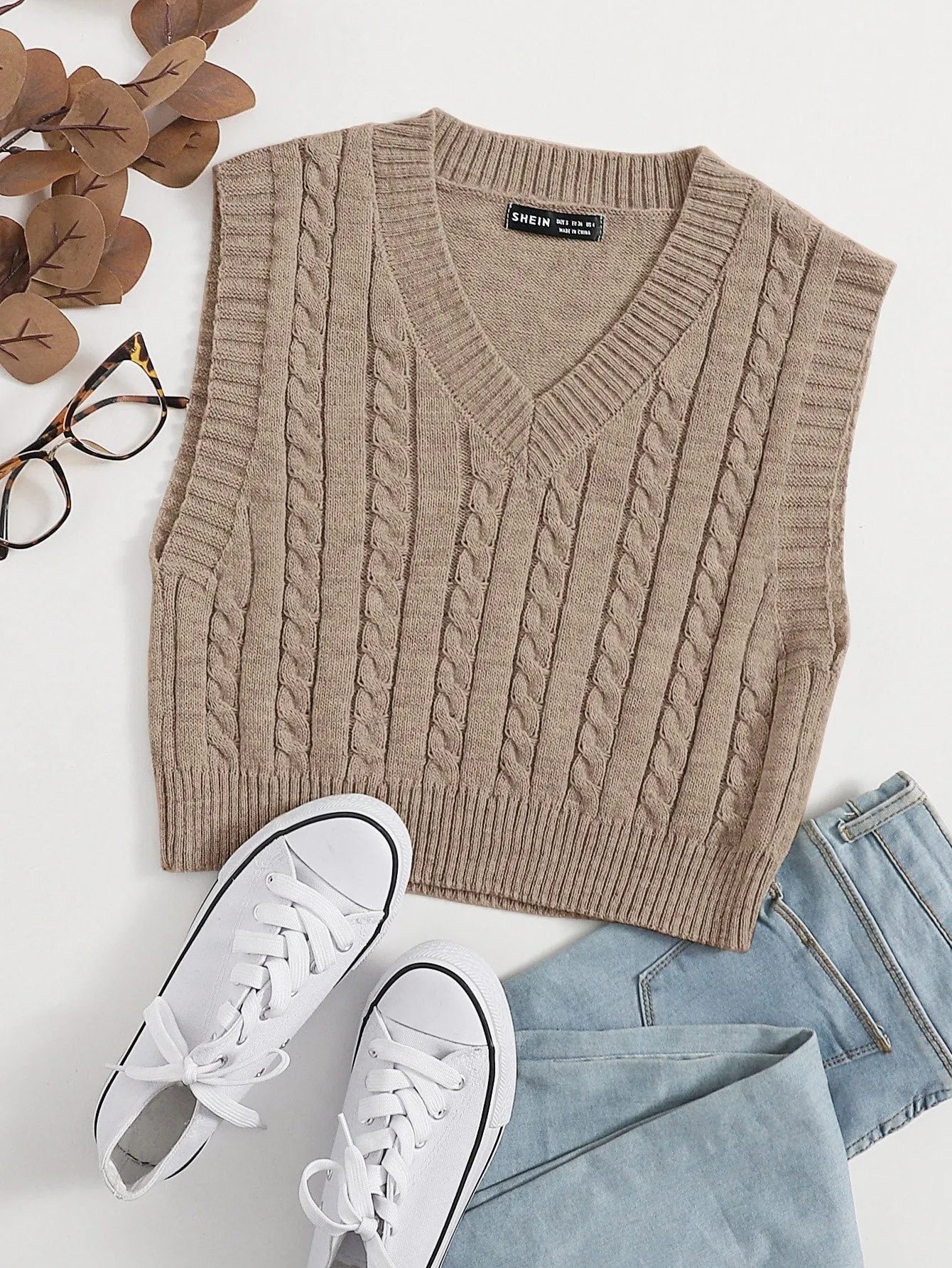 Cable Knit Sweater Vest