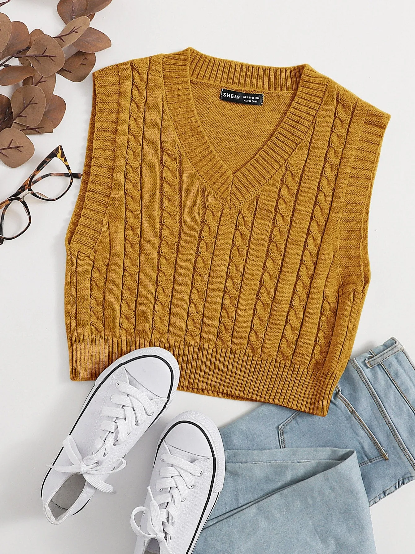 Cable Knit Sweater Vest