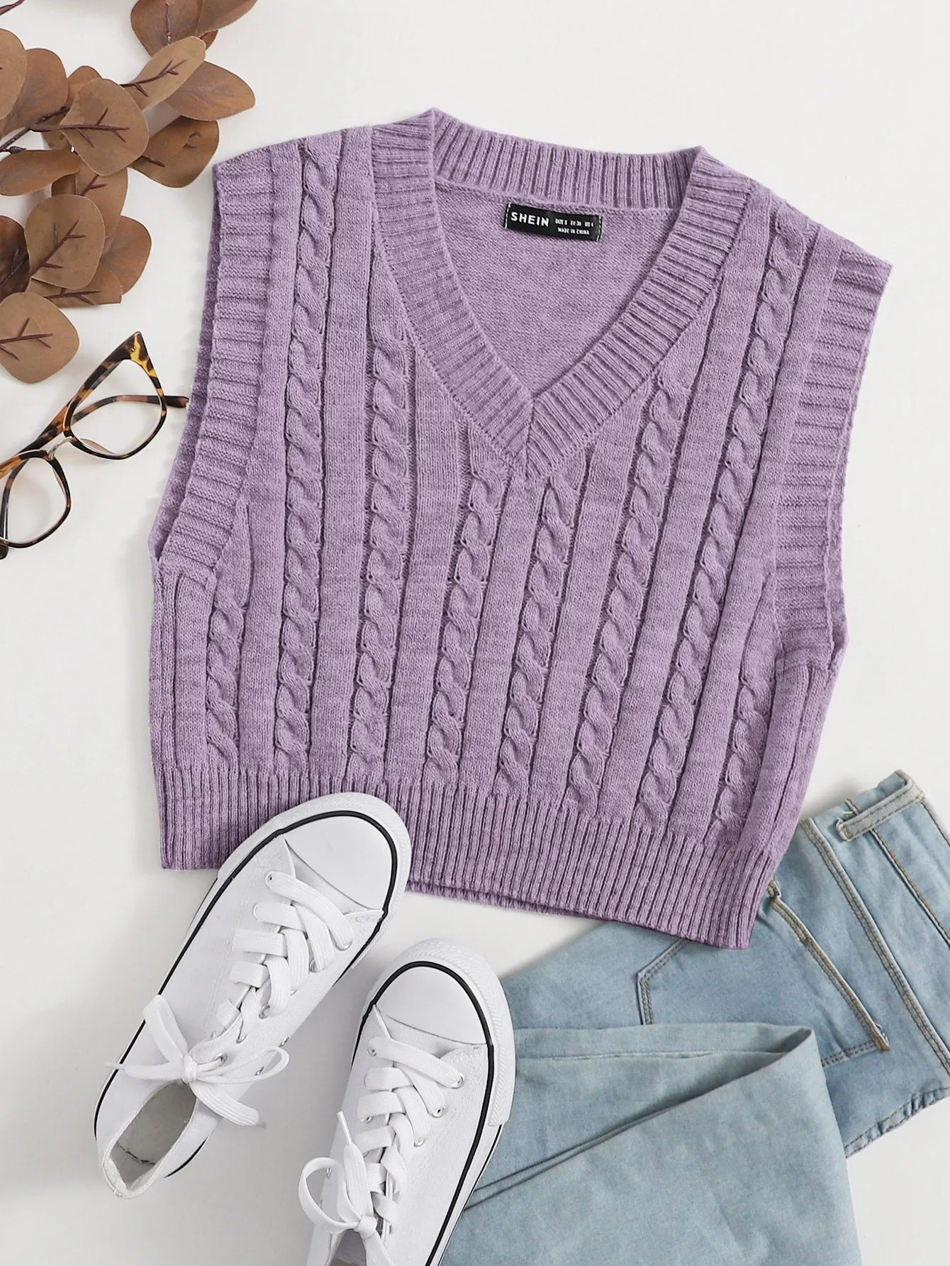Cable Knit Sweater Vest