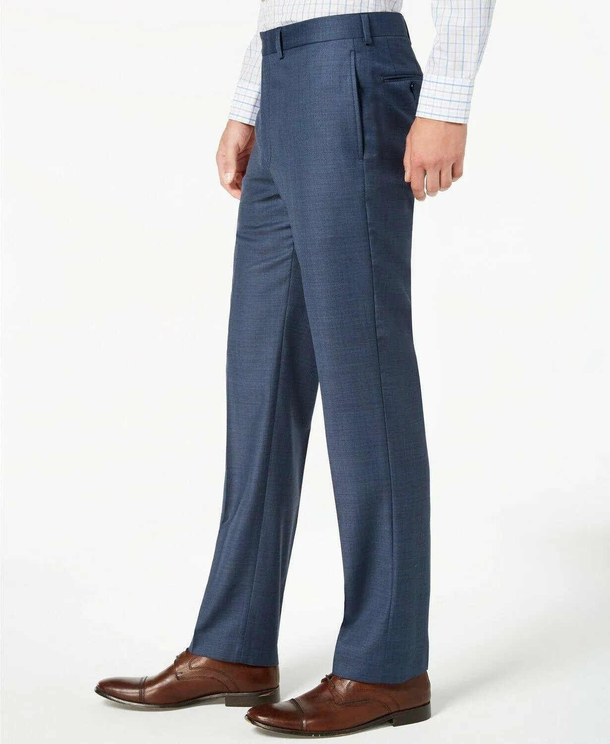 Calvin Klein Mens Slim fit Dress Pants 34 / 32 Blue Solid