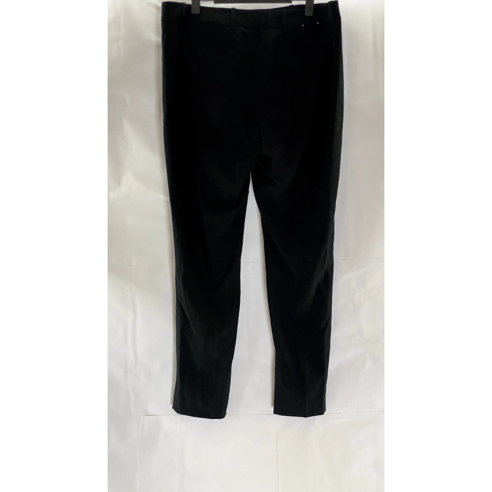 CALVIN KLEIN Women's Black Solid Slim-Fit Straight Luxe Stretch Dress Pant SZ 10