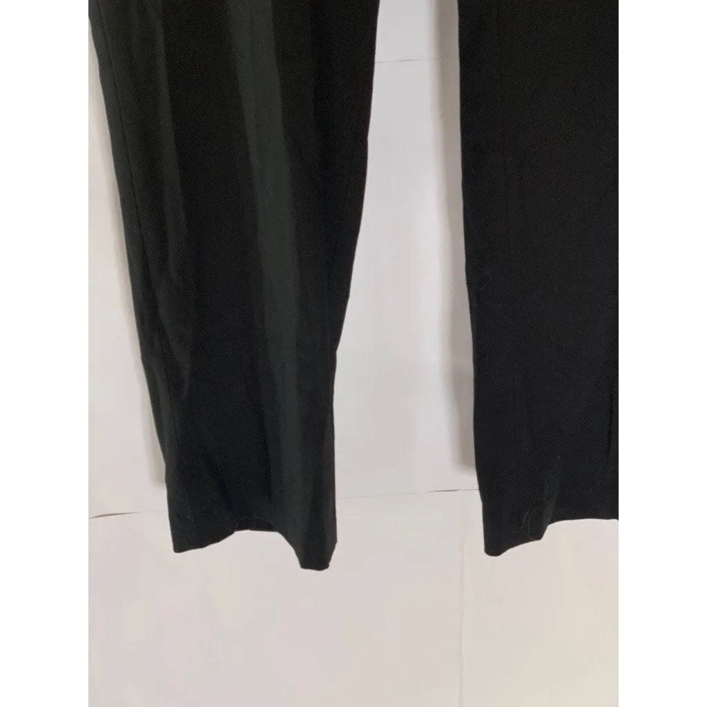 CALVIN KLEIN Women's Black Solid Slim-Fit Straight Luxe Stretch Dress Pant SZ 10