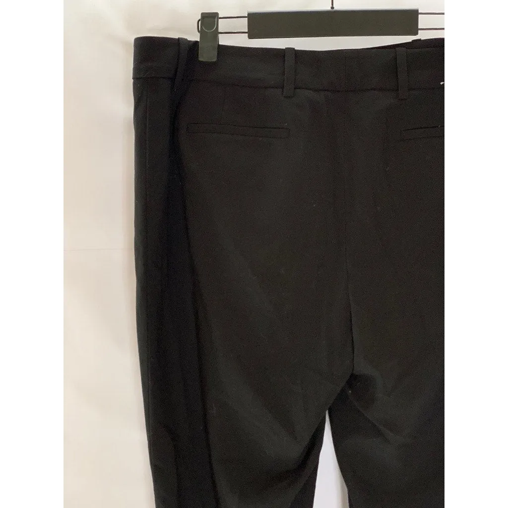 CALVIN KLEIN Women's Black Solid Slim-Fit Straight Luxe Stretch Dress Pant SZ 10