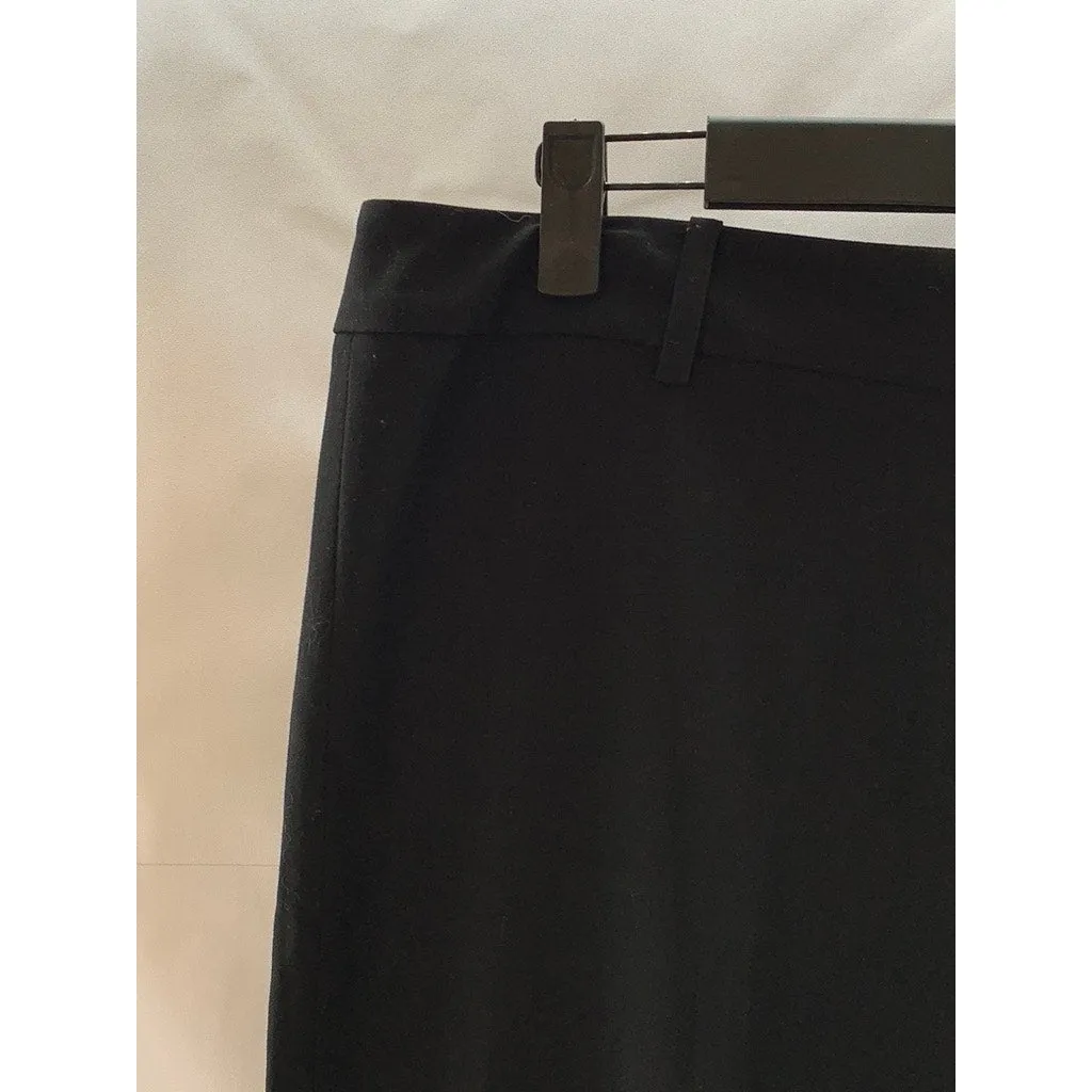 CALVIN KLEIN Women's Black Solid Slim-Fit Straight Luxe Stretch Dress Pant SZ 10