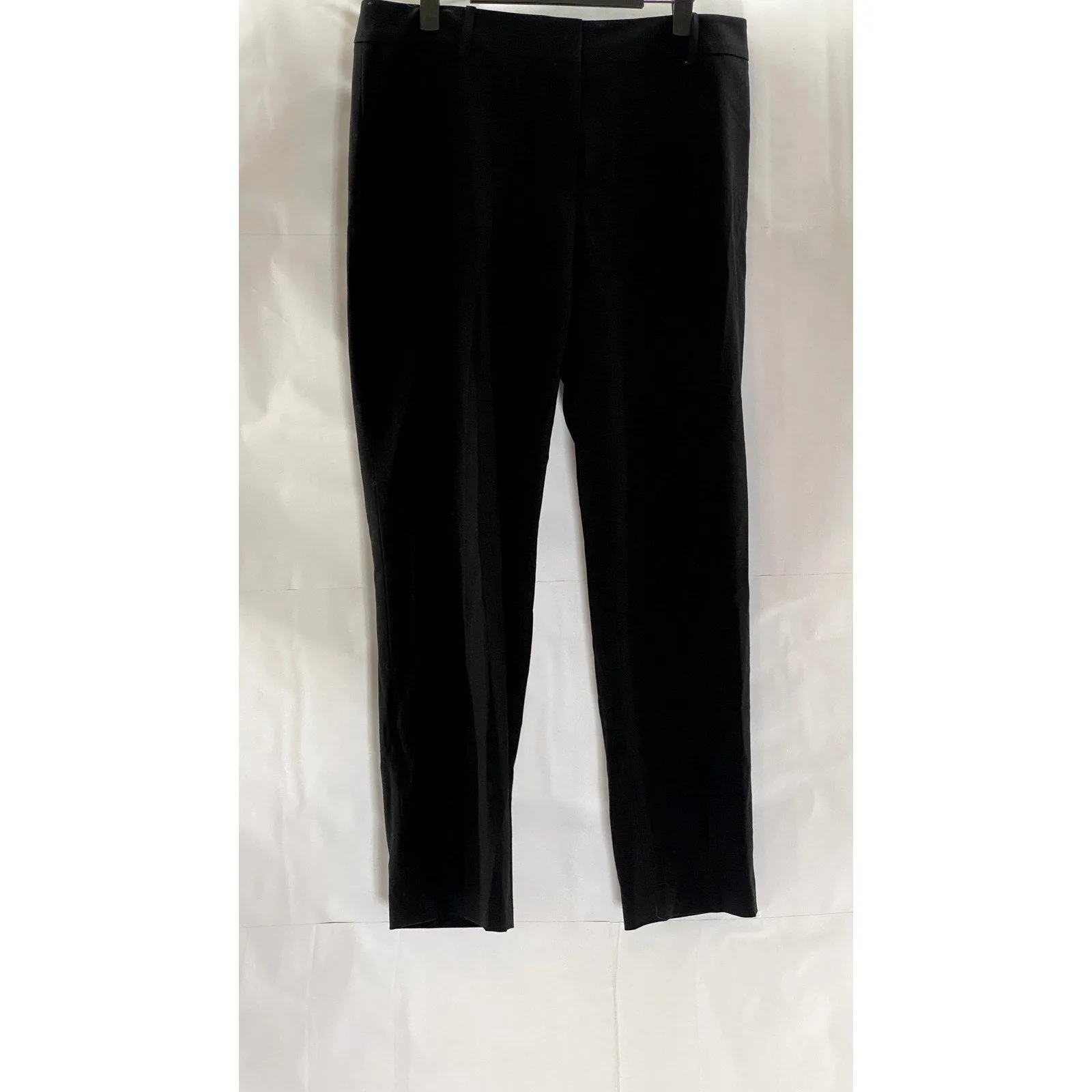 CALVIN KLEIN Women's Black Solid Slim-Fit Straight Luxe Stretch Dress Pant SZ 10