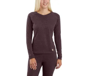CARHARTT WOMEN'S BASE FORCE HEAVYWEIGHT POLY-WOOL CREW DEEP WINE WBL132