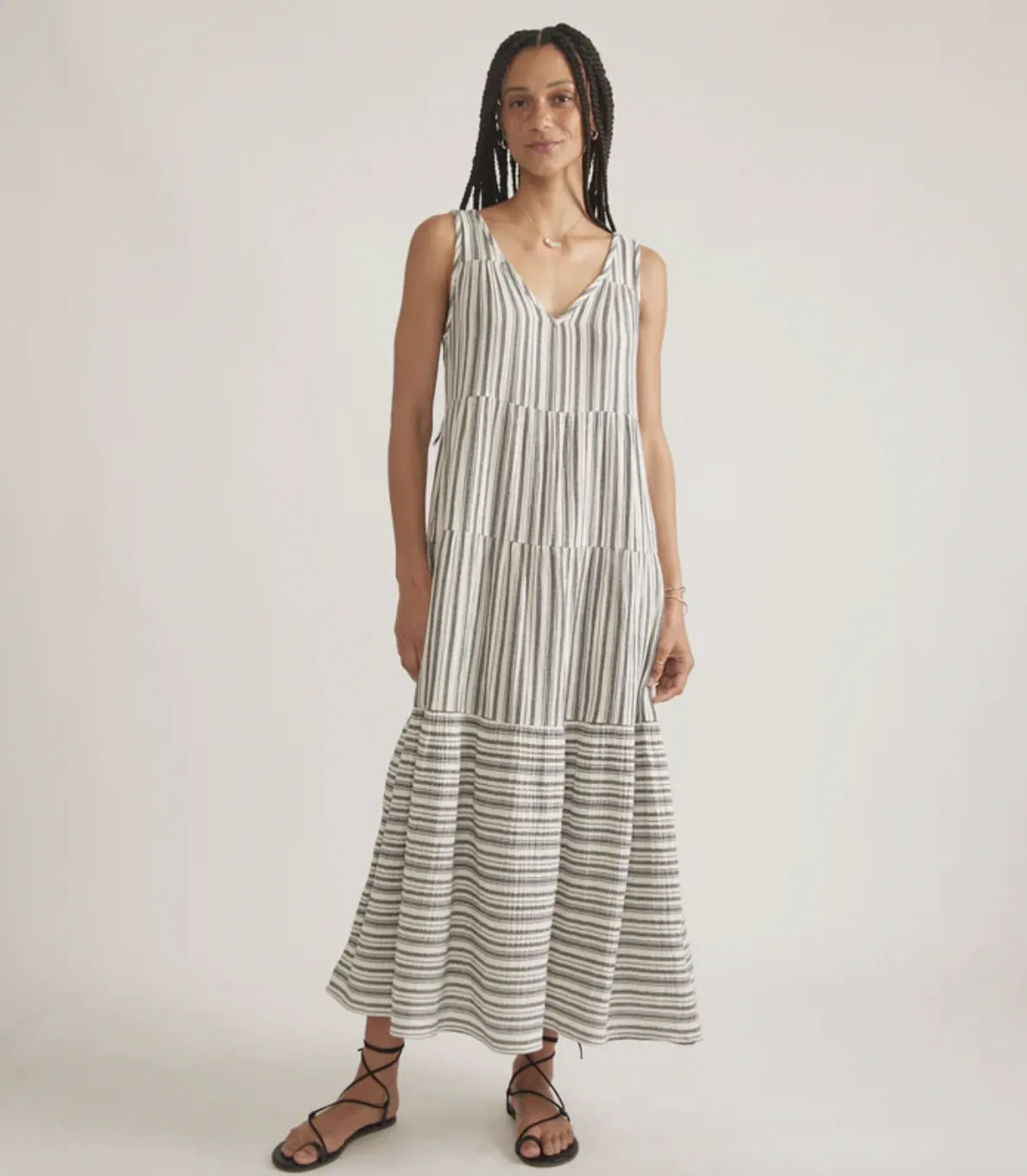 Corinne Maxi Dress - Black & White