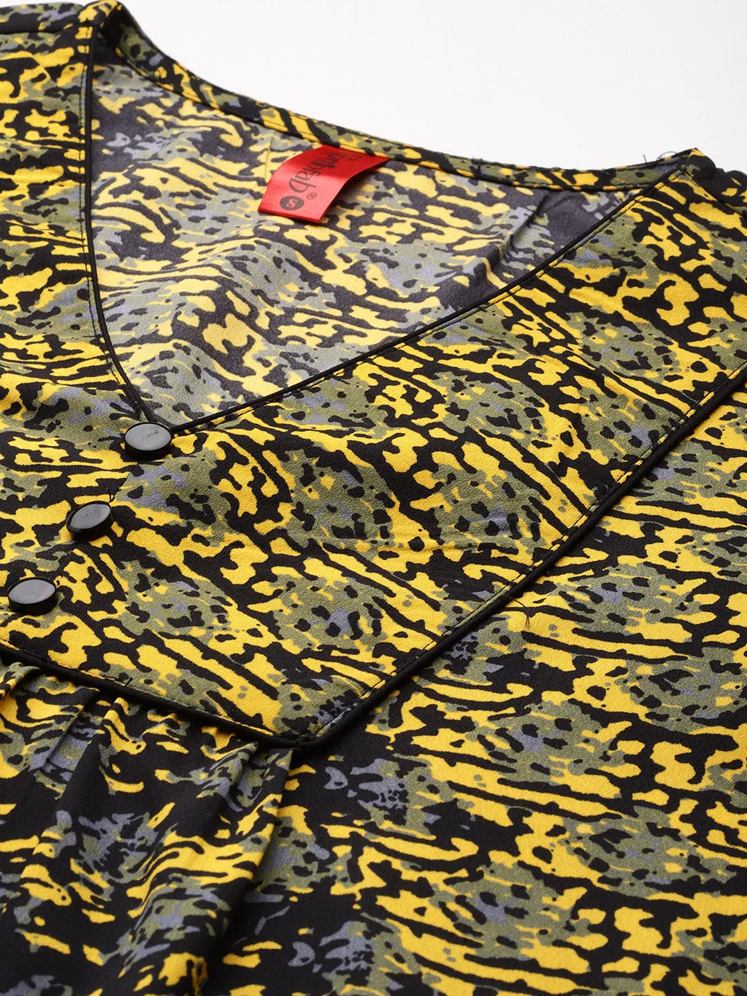 Cottinfab Abstract Print Crepe Longline Top