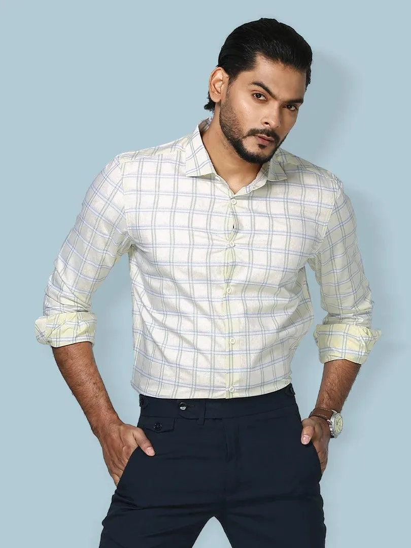 Cotton Checkered Full Sleeve Formal Shirt