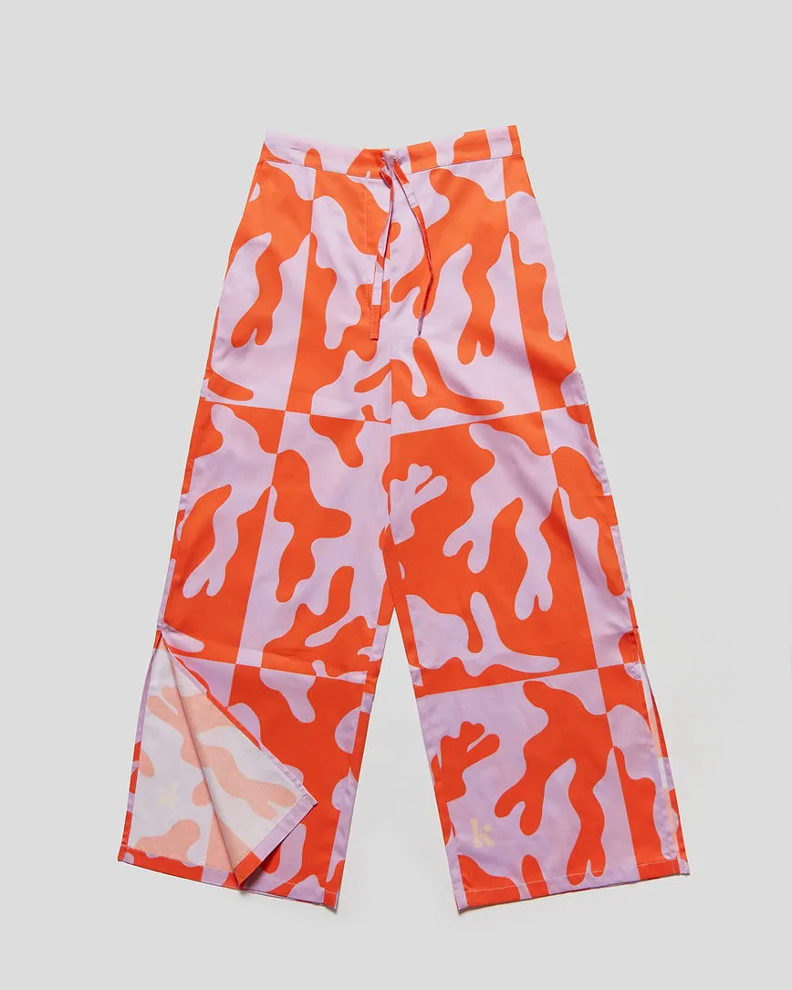 cotton pants - coral