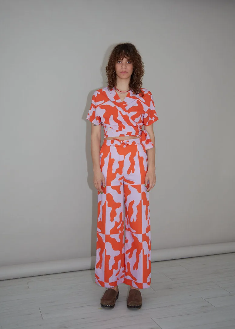 cotton pants - coral