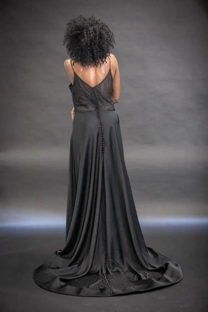 Cybele- Black lace Ball gown