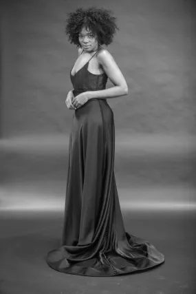 Cybele- Black lace Ball gown