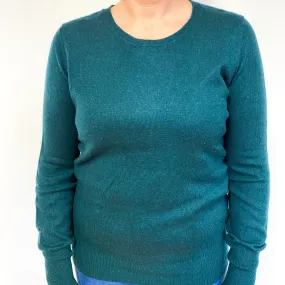 Dark Green Cashmere Crew Neck Jumper Large