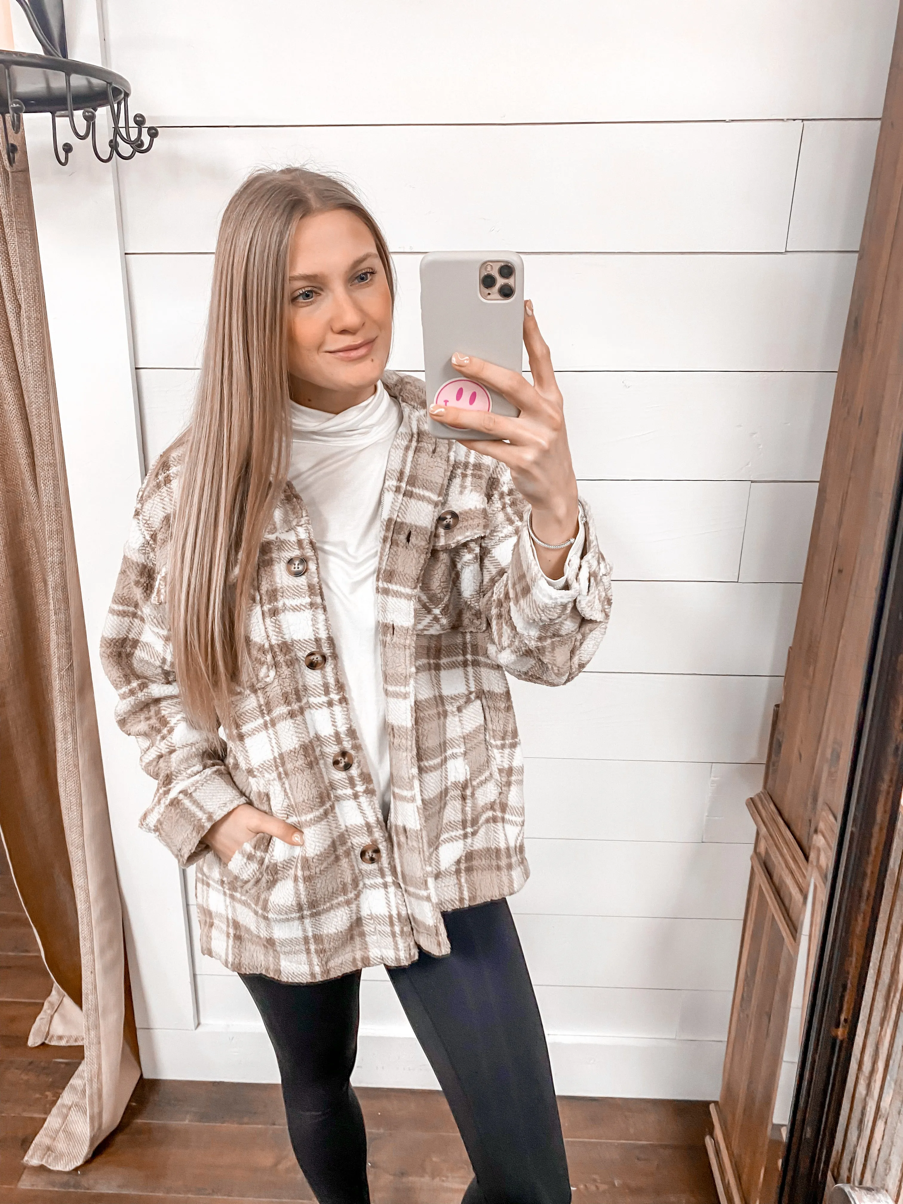 Down to Snuggle Plaid Shacket