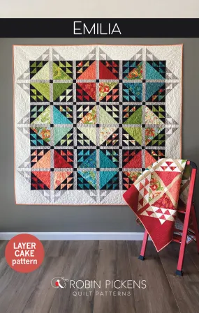 EMILIA Quilt Pattern (printed booklet) by Robin Pickens  76" or 55" square
