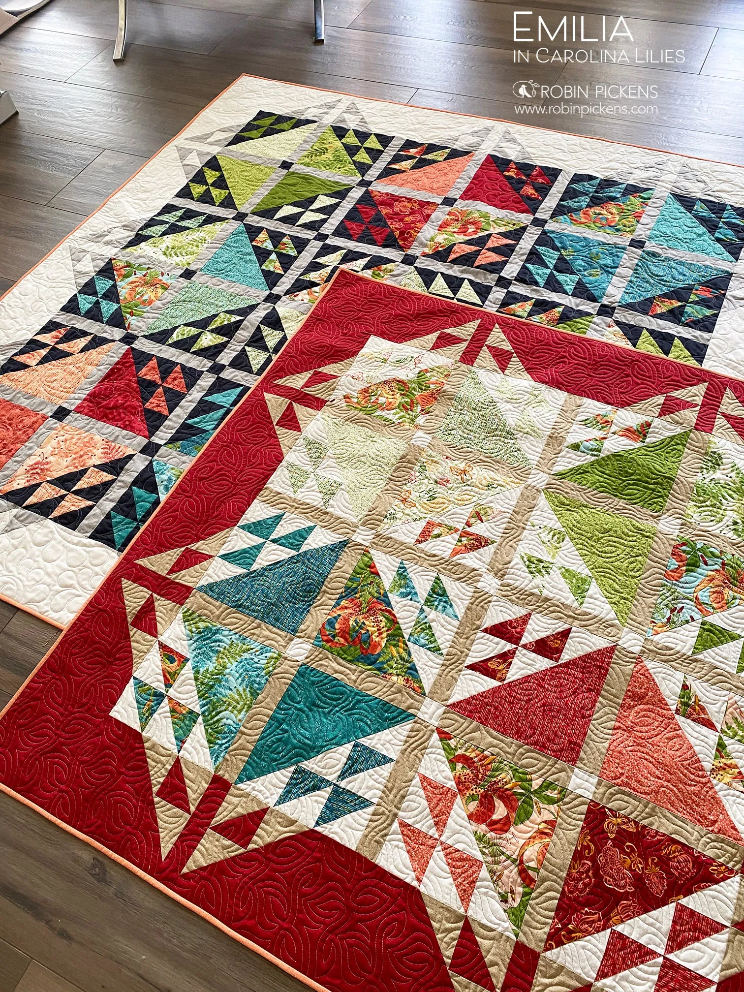 EMILIA Quilt Pattern (printed booklet) by Robin Pickens  76" or 55" square