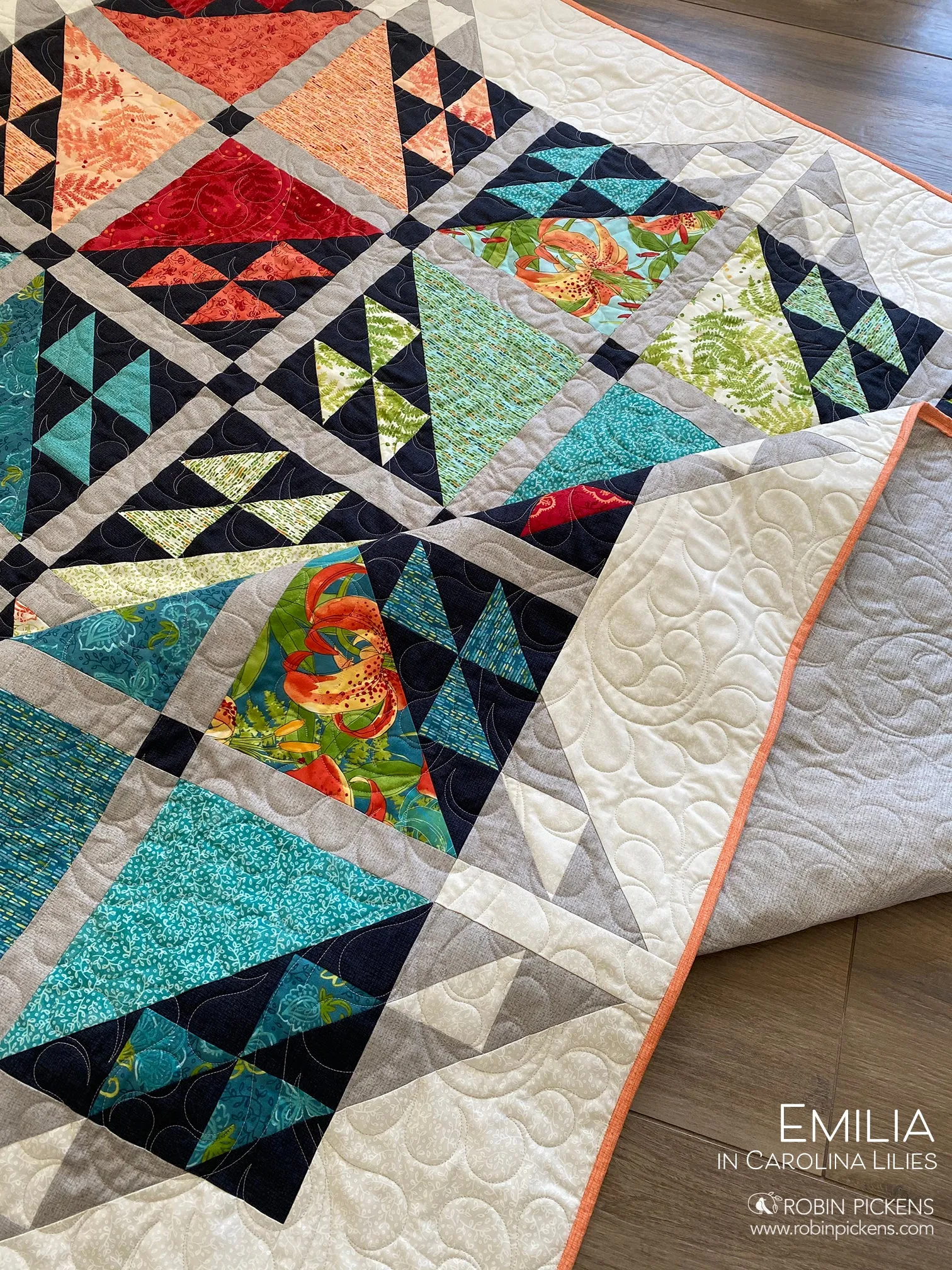 EMILIA Quilt Pattern (printed booklet) by Robin Pickens  76" or 55" square