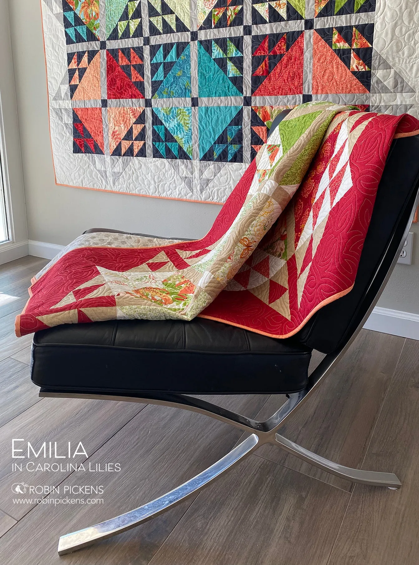 EMILIA Quilt Pattern (printed booklet) by Robin Pickens  76" or 55" square