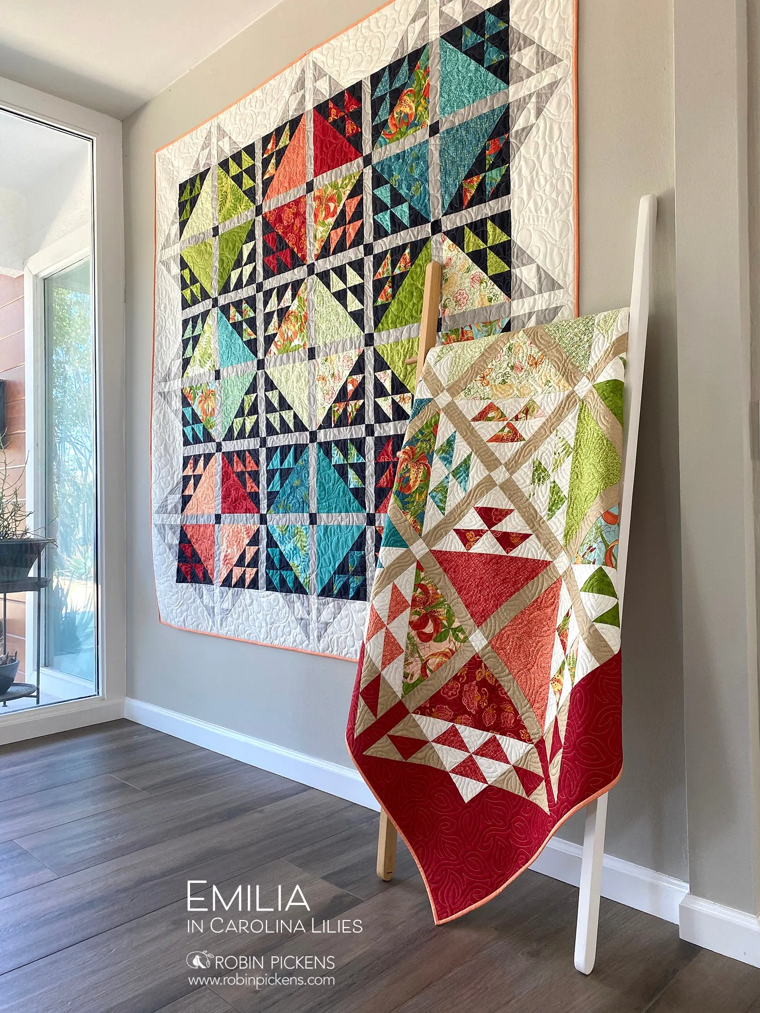 EMILIA Quilt Pattern (printed booklet) by Robin Pickens  76" or 55" square