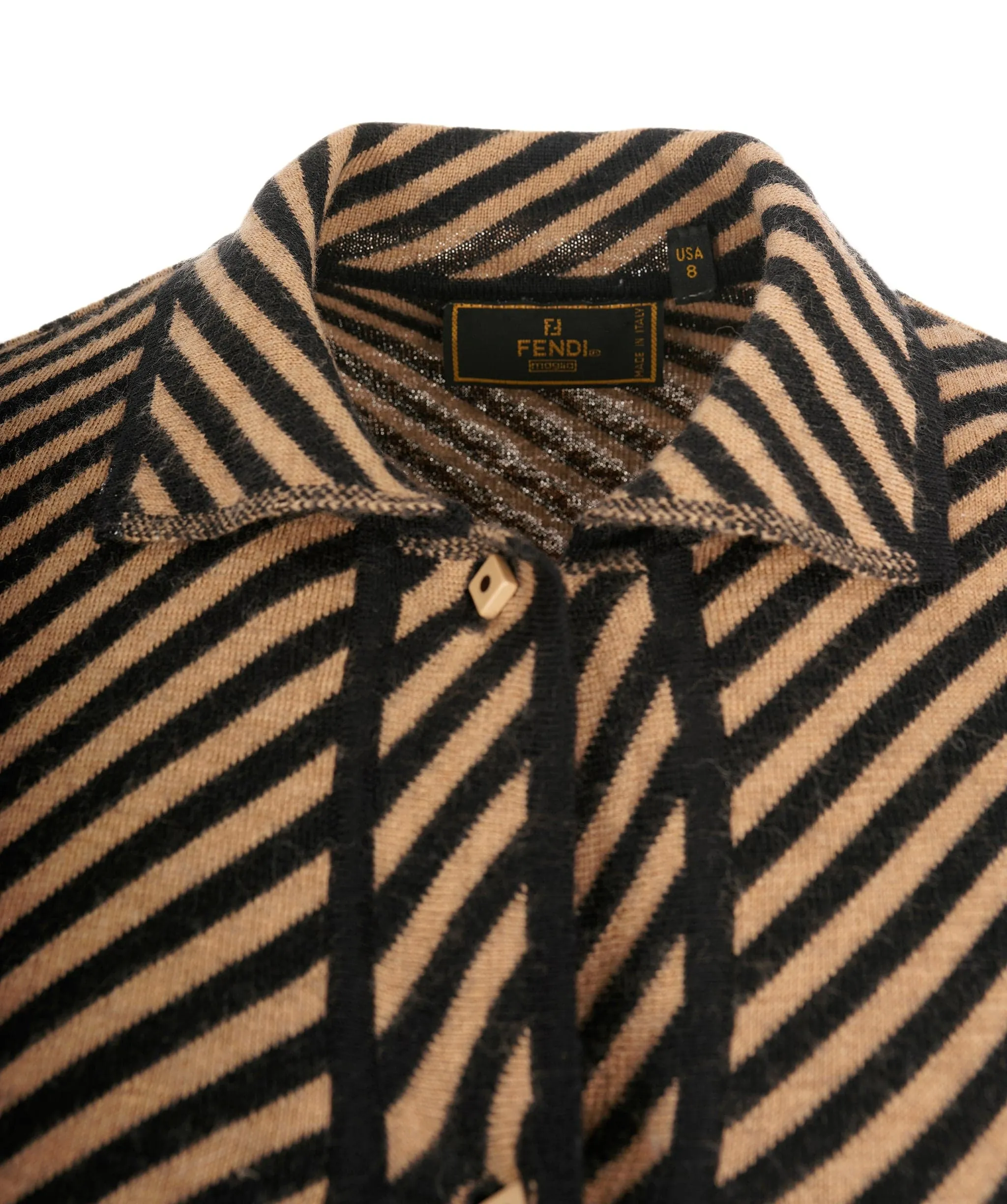 Fendi FF stripe collared jumper AJL0080