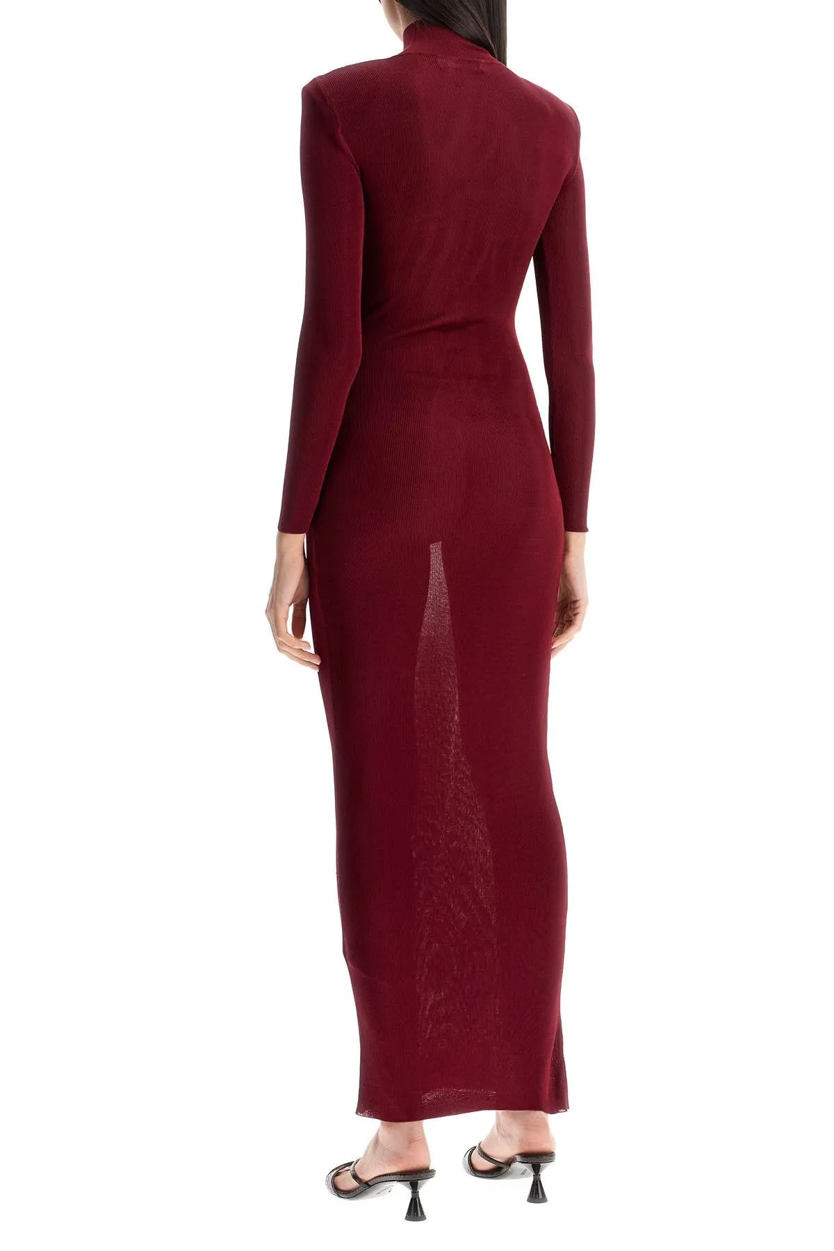 Fitted Ribbed Viscose Maxi Dress