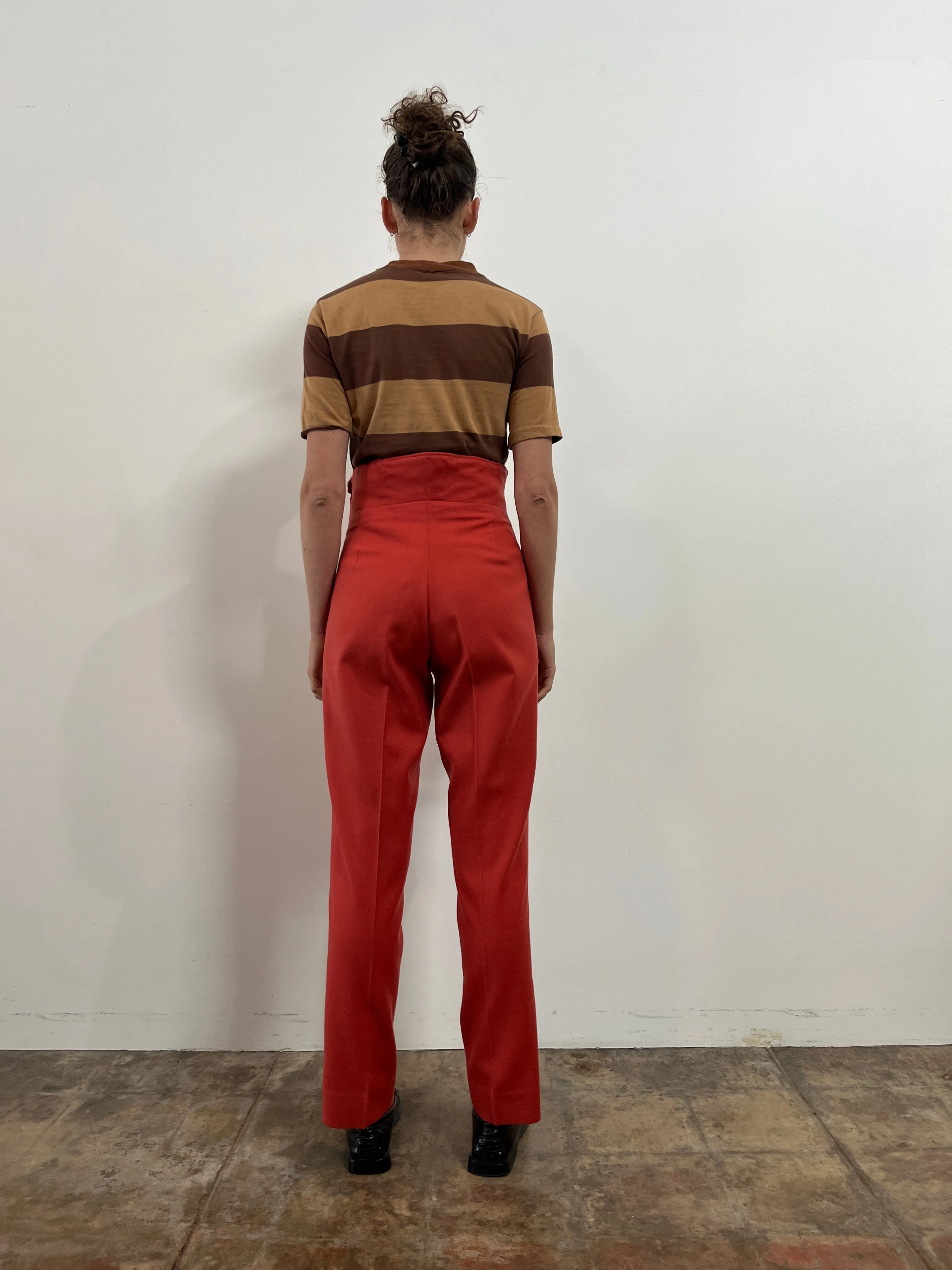 French Custom Opera High-Waist Wool Trousers